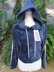 FUYUKAI Women's/Juniors Fleece Jacket Navy Blue Athletic Pullover Crop Size L/XL - Picture 1 of 12