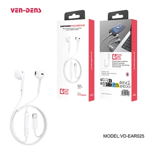 Auriculares intrauditivos Apple Wire para iPhone iPad Micrófono incorporado Plug and Play 125 cm - Imagen 1 de 4
