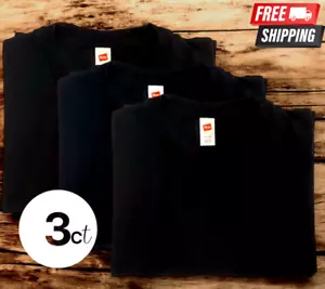 Hanes Men's ComfortSoft Black T-Shirt 3-Pack XL 100% Cotton - Picture 1 of 3