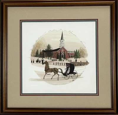 P Buckley Moss The Red Chapel принт в рамке матовый с ручной подписью #395/1000 (1990) - Изображение 1 из 4