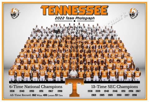 THE 2022 TENNESSEE VOLUNTEERS FOOTBALL 19”x13” TEAM PHOTO POSTER Cover