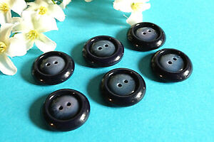 168C/Stunning Buttons " Navy Blue Lot 6 Buttons Period 1970/80