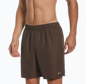 Nike Men’s Volley Swim Trunks Swoosh Shorts Brown Different Size - Picture 1 of 3