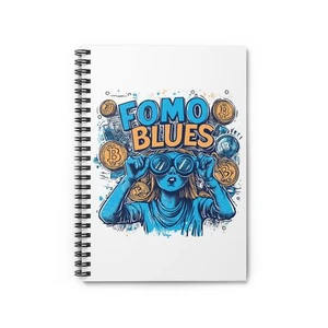 FOMO Blues Spiral Notizbuch - linierte Linie, Krypto, Blockchain, Büro, HODL, Geschenk - Bild 1 von 6