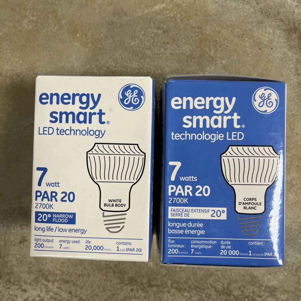 GE LED Dimmable bulb White Base PAR20 Floodlight 200 Lumens (Quantity 2) - Image 1 of 1