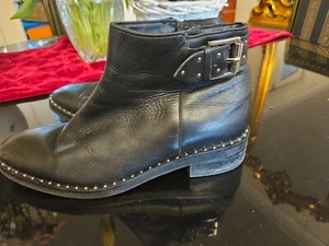 M&S linea donna stivaletti neri in pelle taglia 5 uk 38 euro - Foto 1 di 5