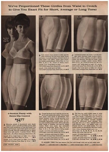 Montgomery Ward 1965 estampado AD faja 4 secciones panty cintura a entrepierna - Imagen 1 de 2