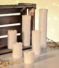 Flammenlose LED Kerzen 6er Set runde Sulenform Timer 6/18 echtwachsummantelt