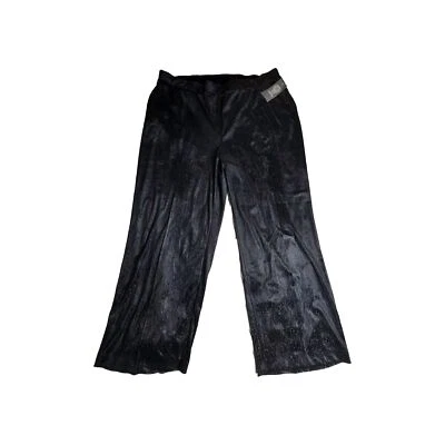 Pantalones acampanados metálicos Vince Camuto para mujer 1X negros elásticos brillantes  Foto 1 de 4