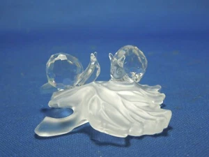 Swarovski Silber Kristall Miniatur Schnecken auf Blatt mit OVP - Bild 1 von 11