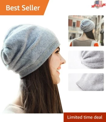 Lujoso gorro de cachemir 100 % interior de Mongolia para mujer - diseño en caja de regalo Foto 1 de 4