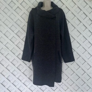 Max Studio Wool Blend Sweater Cardigan Cown Neck Herringbone Sz 2X - Picture 1 of 8