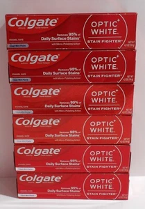 6 x 4.2 oz Colgate Optic White Stain Fighter Clean Mint Toothpaste Exp 2026 - Picture 1 of 1
