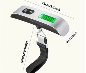 Digitale Handgepäckwaage, 110 lb/50 kg Kapazität, hintergrundbeleuchtetes LCD, Auto-Zero - Bild 1 von 4
