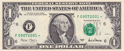 United States Of America, 1 Dollar, 2001, UNC, (Star and special serial number) - Image 1 of 2