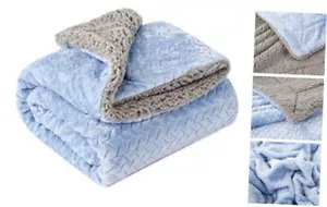 Fuzzy Blanket or Fluffy Blanket for Baby Girl Blanket (32" x 40") Md-sky Blue - Picture 1 of 8