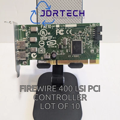 Lot of 10 Dell LSI 2 PORT IEEE 1394 PCI CONTROLLER FireWire 400 Half Height - Image 1 of 4