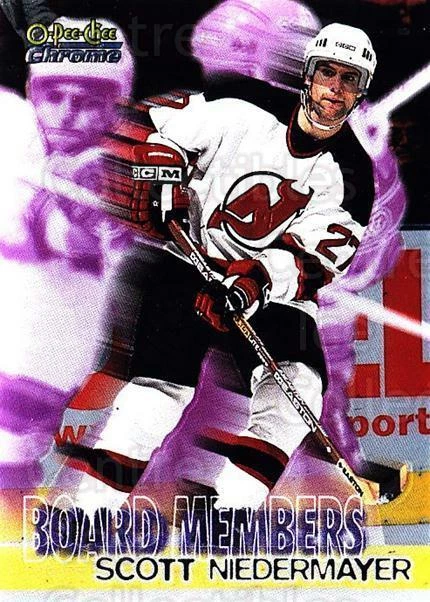 1998-99 O-Pee-Chee Chrome Board Members #8 Scott Niedermayer - Image 1 of 1