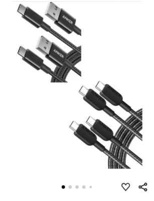 Anker 6ft Braided 60W PD Charger Cable USB C to USB C Fast Charging B81E6 - Image 1 of 4