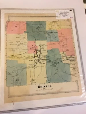Connecticut Hartford County Map Bristol Township 1869 - Image 1 of 4
