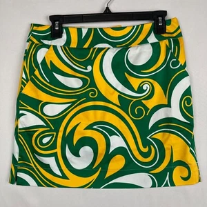 Loudmouth Skort Womens Skirt Size 4 Green Yellow Swirl Golf Colorful Tennis - Picture 1 of 8