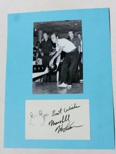 Marshall Holman Professional Bowler Hand Signed Autographed 3X5 Card Photo Set - - Picture 1 of 1