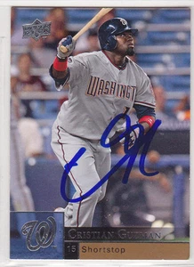 CRISTIAN GUZMAN WASHINGTON NATIONALS SIGNED 2008 BASEBALL CARD MINNESOTA TWINS - Picture 1 of 1