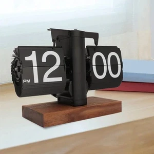 Yusat Retro Flip Clock - Flip Clock Vintage Desk Clock Digital Automatic Turning - Picture 1 of 7