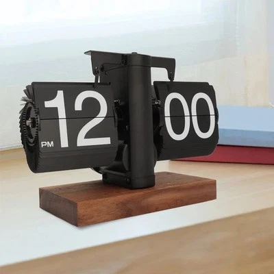 Yusat Retro Flip Clock - Flip Clock Vintage Desk Clock Digital Automatic Turning - Image 1 of 4