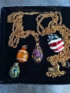 Joan Rivers Classics Collection goldfarben Faberge Ei Anhänger 30" Halskette Posten - Bild 1 von 6