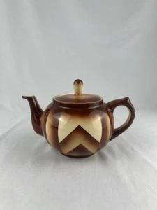 HTF VTG Art Deco German Bunzlau Feuerfest Spritzdekor Spray Chevron Teapot EUC - Picture 1 of 9
