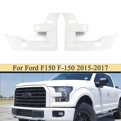 Oxford White Pair Grille Molding Trim Headlight Bezel For 2015-2017 Ford F-150 Foto 1 de 4