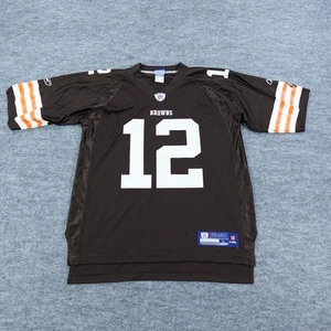 Colt McCoy Jersey Mens Large Brown Cleveland Browns NFL Football Reebok 12 Y2K - Picture 1 of 18