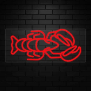 Lobster Neon Sign for Retail Displays | LED Flex Neon | 32"W x 13"H x 1"D - Picture 1 of 5