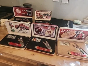 Lot Of 5 CASE xx Alabama 2009, 11,12,13,15 Crimson Tide Trapper Knife 2 Blade - Picture 1 of 15