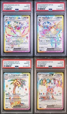 2024 FLYGON 222 HYDREIGON 223 ALOLAN EXEGGUTOR 225 TATSUGIRI 226  PSA 10 SET - Image 1 of 4
