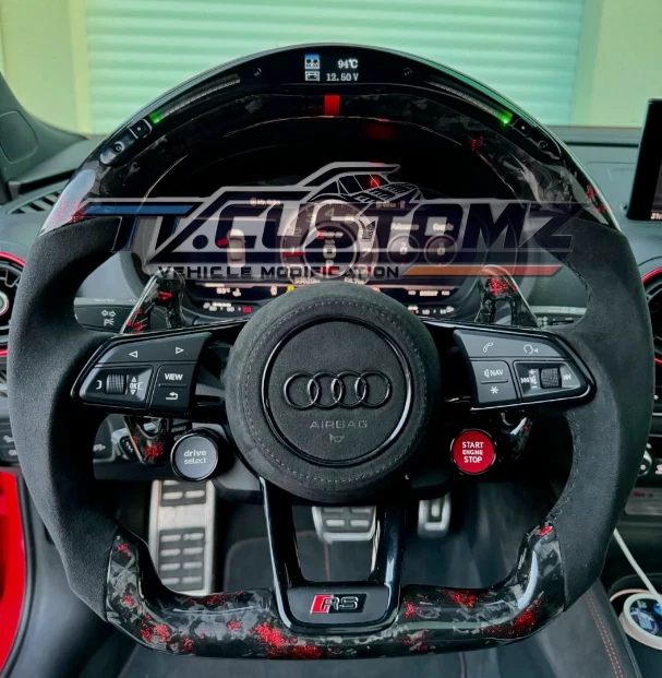 Audi R8, TTRS, RS3, RS6 RSQ3 Carbon Fibre LED Rev Counter Display Steering Wheel - Image 1 of 4
