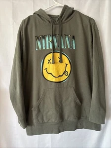 Nirvana Hoodie Grey Size Large Nice Graphics - Picture 1 of 6