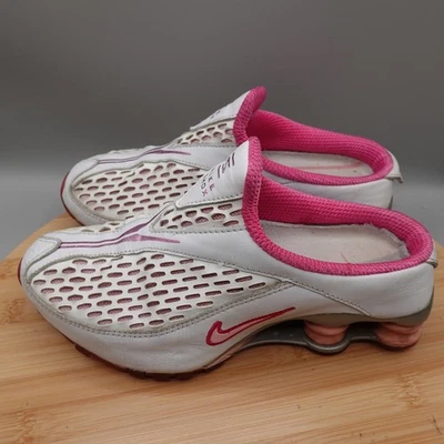 Nike Shox Mules Womens 5 Pink White Slip On Tennis Sneaker VERY RARE!! Flaws - Image 1 of 4