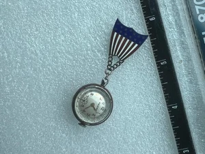 Rare Patriotic Shield Sterling Raleigh Ladies watch AV10  Brooch Pin    (H2025H) - Picture 1 of 9