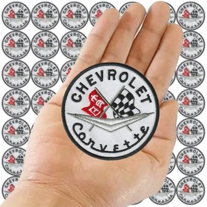 Wholesale Chevrolet Corvette Racing Car Logo Size 2.9"x2.9" Sew Iron On Patches - Picture 1 of 12