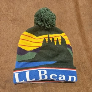 L.L. Bean Beanie Bommelmütze Mountain Spellout OSFA Winter Ski Katahdin 296924 - Bild 1 von 3