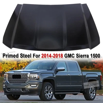 New Hood Primed Fits GMC Sierra 1500 2014 2015 2016 2017 2018 - Unpainted Steel Foto 1 de 4