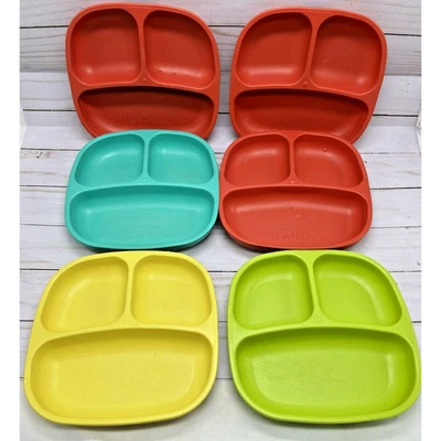 Conjunto de 6 placas de plástico divididas usadas para crianças lados profundos - Imagem 1 de 4