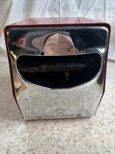 Vintage Tidynap Red Chrome Mid Century Retro Diner Napkin Holder Dispenser - Picture 1 of 8