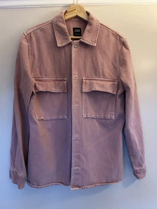 Zara Chore Overshirt Jacket Shacket Size M Medium Pink  - Picture 1 of 3