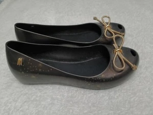 Mel Dreamed by Melissa shoes Ultra girl Element Slip On Black Petrol USA Sz 2 - Picture 1 of 6