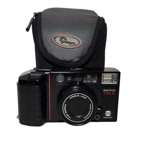 Minolta Auto Focus Tele 38MM Vintage Tested Film Camera With Bag Pre-owned - Picture 1 of 12