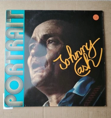 JOHNNY CASH signed Autogramm signiert auf "Portrait" Vinyl Schallplatte 2 LP !!! - Bild 1 von 4