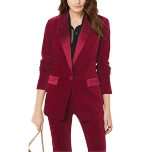 MICHAEL MICHAEL KORS Velvet Blazer in Red - Picture 1 of 4